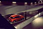 Audi Q2 coral orange : Audi Q2 with coral orange paintjob offroad and urban