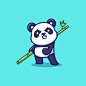 愤怒的熊猫，功夫熊猫，卡通矢量图插画矢量图素材