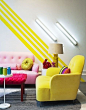 A huge pop of color!! love this room!