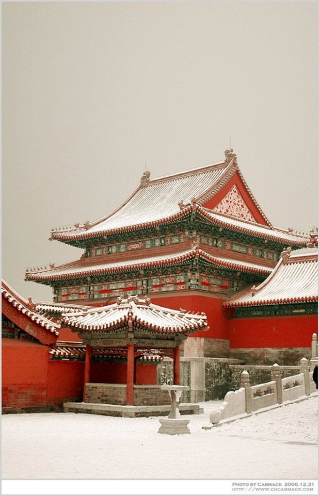 故宫雪景。 #中国建筑# #旅游# #亭...