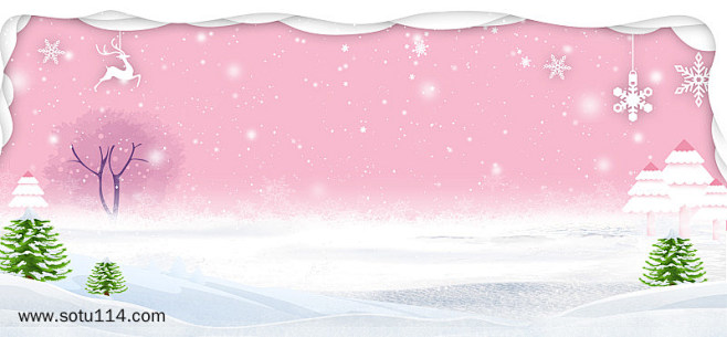 粉色小清新剪纸风箱包鞋子圣诞节海报背景