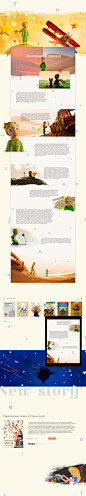 The Story | Web project-eBooks | UI/UX : This project is designed to use the ubiquitous literature of various genres. The presentation includes a brief overview and concept of one page brief retelling of the Little Prince.In the process, you can observe c