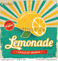 Colorful vintage Lemonade label poster vector illustration 正版图片|正版微利素材库 - 海洛创意（HelloRF） - 站酷旗下产品