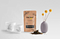 62610品牌VI设计茶叶产品包装自封立牛皮袋设计贴图展示场景ps样机素材 (5)
