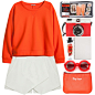 A fashion look from November 2014 featuring orange long sleeve shirt, hot pink shorts and Rebecca Minkoff. Browse and shop related looks.