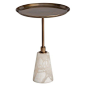 Arteriors Celeste Vintage Brass/Snow Marble Accent Table