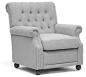 Baxton Studio Moretti Light Gray Linen Modern Club Chair transitional chairs