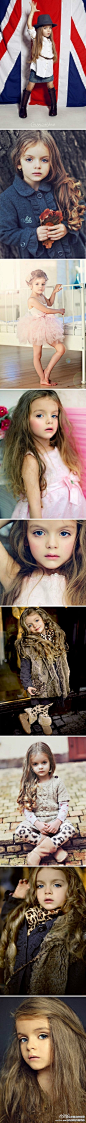 全球潮流时尚榜：【爆火小名媛：又找到了好的图片哦~】小模特米兰-库尔尼科娃娃近日网络爆红，粉嫩的皮肤，清澈的双眸，再配上俏皮又天真的表情，简直就是童话里的小公主。