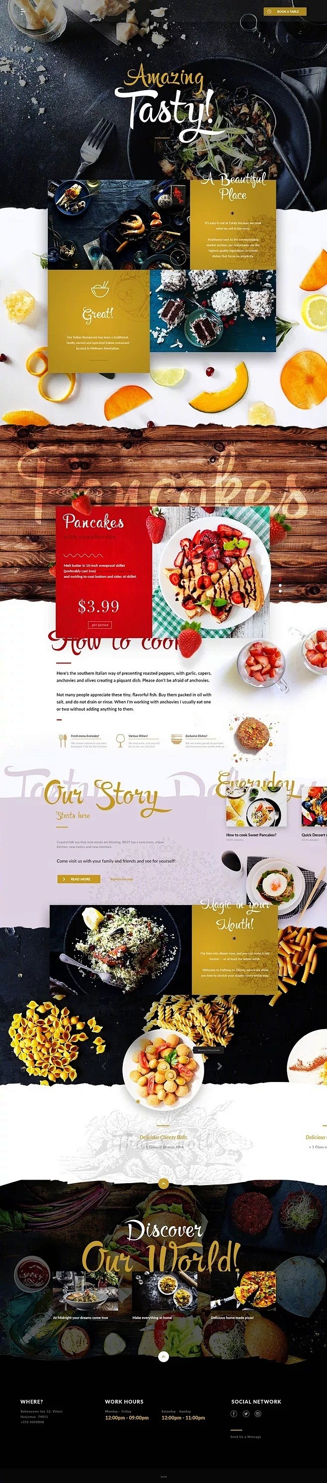 美食网页排版设计。 ​​​​