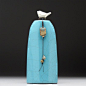 Turquoise Ceramic bird vessel, raku fired  art pottery,handmade, home decor,sculptural ceramics: 