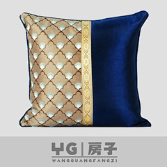 新古典现代中式艺术缎面刺绣抱枕套沙发床头...