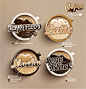SmartPic巧图-收集灵感，分享创意！ - 4种咖啡标签贴纸矢量素材
