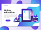 2018扁平化流行配色Web登录网页模版 Flat Modern design of wesite template :