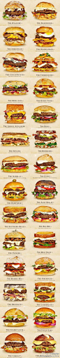 据说史上最全的汉堡菜单，超诱人，你选择哪个？