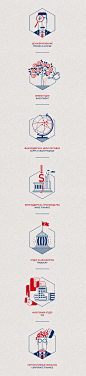 Financial Icons by Olja Ilyushchanka, via Behance (Two colors, very linear)