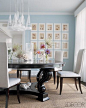 爱的桌子，椅子和淡蓝色的墙壁 #家居生活#
