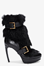 ALEXANDER MCQUEEN - $1925.00 CAD - Black Lamb Fur Ankle Boots... http://ladiesstylish.com/go/SSENSE.html #LadiesStylish #Shoes