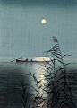 正田孤峰，月光下的海。 1920