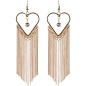 River Island Gold Heart Chain Dangle Earrings