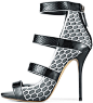 Casadei Black & White Strappy Sandal Resort 2014 #Shoes #Heels