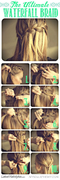 【编发教程】The ultimate waterfall braid tutorial 披散发型编发