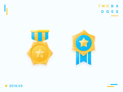 Two Badges#徽章##荣誉##证...