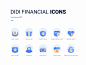 Financial Icon password-free payment password-free payment card safety gift coupon golden blue logo illustrations ux icon ui app design take a taxi