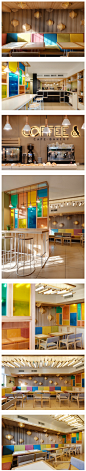 羊角包灯具的基辅咖啡店室内设计 - YU 设计圈 展示 设计时代网-Powered by thinkdo3 #餐厅# #空间设计#