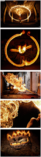 Tom Lacoste，法国摄影师。喜欢冒险的他对喷火有着浓厚兴趣。为了将火焰最惊心动魄的那一刻定格下来，他开始了这个以火为主题的拍摄项目。火是最惊人且无情的，但是对于那些追求极致艺术的人来说，火又是一种可以无限激发创意灵感的元素。