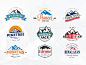 Mountain Vintage Badges Color