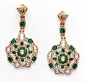 Amrapali white diamond and Zambian emerald drop earrings.