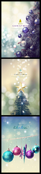 圣诞节元素装饰背景海报素材 圣诞树