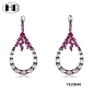 2017 Latest Designs Fashion Women Style Natural Ruby Stone CZ Diamond Pendant Earring For Cute Girls, View fancy cz diamond earrings, HB Product Details from Guangzhou Yinyuan Jewelry Co., Limited on Alibaba.com