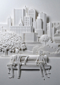 White - various : Some white paper sculptures created in 2010 and 2011
