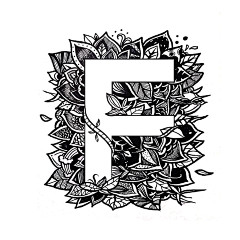 朱佳86采集到字母系列黑白插画作品