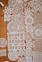 Something I like about mis-matched doilies sewn together into a textile
