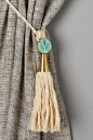 DIY Anthropologie Curtain Tiebacks to decorate your home. Easy DIY home decorating idea to craft this weekend! A frugal and inexpensive way to get a top end DIY design look in your home for next to nothing! Anthropologie Inspired never looked better! Disc