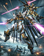 absurdres akatsuki_gundam archangel_(gundam) beam_saber blue_eyes clouds double-blade dual_wielding explosion flying gundam gundam_seed gundam_seed_destiny highres holding mecha mechanical_wings no_humans sky space_craft strike_freedom_gundam v-fin wings 