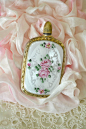 Stunning French Enamel Guilloche Perfume Bottle