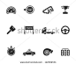 Racing icon series in single color style - stock vector