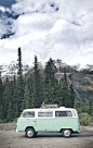 VW Bus in the mountains of Alberta, Canada. Shot by Crux Creative.