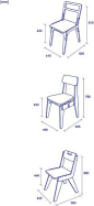 椅子的尺寸图。设计参考。