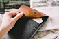 Wool Felt “Courier” Vegetable-tanned full grain leather Case For Kindle