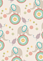 Patterns for wallpapers by little cube studio for children's design, via Behance