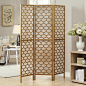 Gold Frame 3-panel 'Lantern Design' Folding Screen contemporary-screens-and-room-dividers