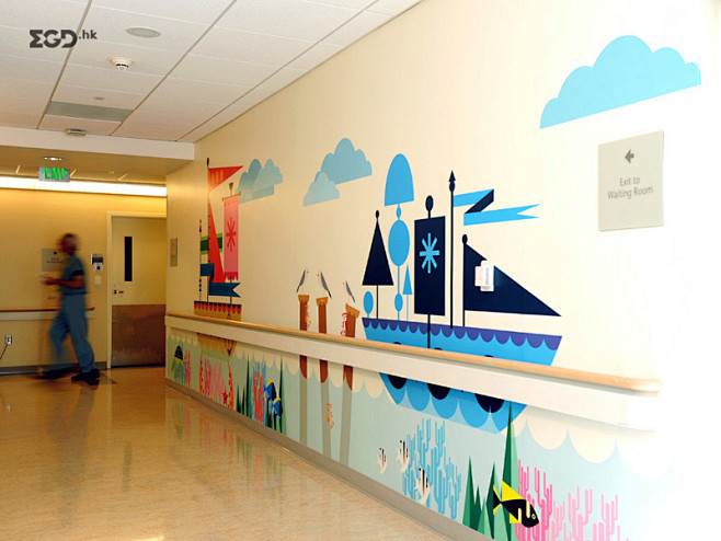 MATTEL儿童医院环境图形艺术墙纸设计...
