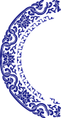 中国风古典传统青花瓷器瓷瓶花纹理图案边框PNG免扣设计PS素材