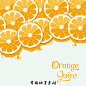 夏日清爽小清新手绘橘子橙子片图案海报印刷卡片背景矢量设计素材-淘宝网