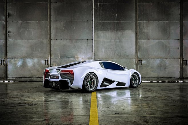 milan red supercar