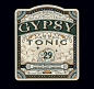 GYPSY TONIC : A new label design for the Bohemian Revolution Beverage Companies health food drink Gypsy Tonic. The design draws inspiration from the look and feel of the 1800’s Apothecary scene.